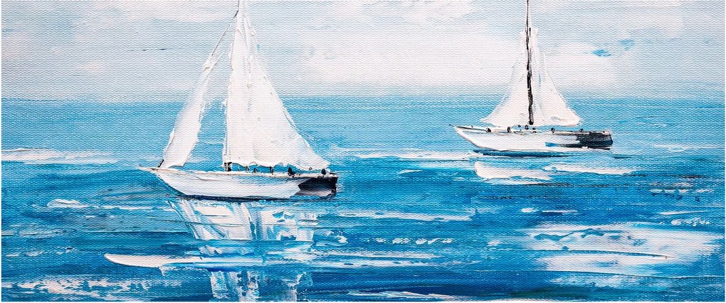 Kép - Egy jacht festése a tengeren (120x50 cm)