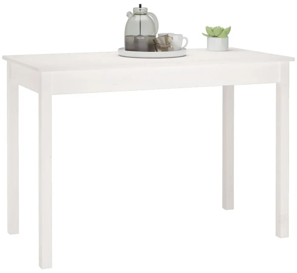 fehér tömör fenyőfa ebédlőasztal 110 x 55 x 75 cm