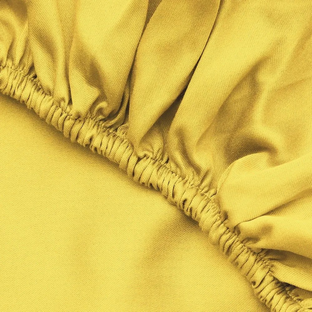 Sárga gumis pamut lepedő 140x200 cm – Mijolnir