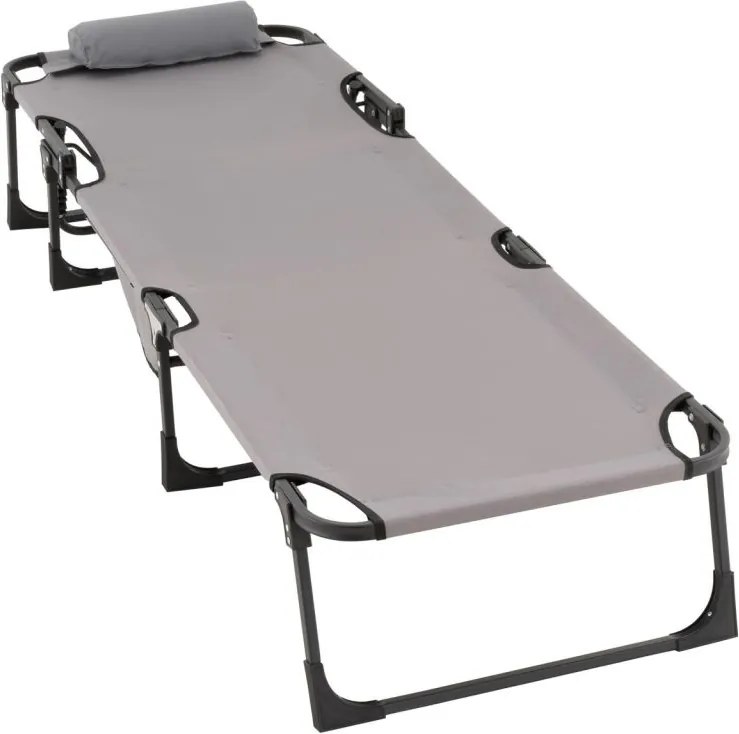 Összecsukható nyugágy  poliészter 182 x 60 x 30 cm szürke