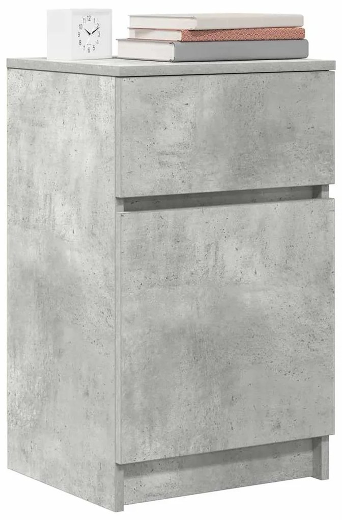Betonszürke szerelt fa éjjeliszekrény 39x35x65 cm