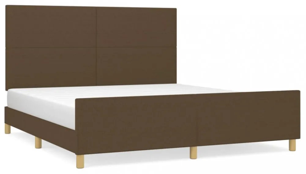 sötétbarna szövet ágykeret matrac nélkül 160 x 200 cm