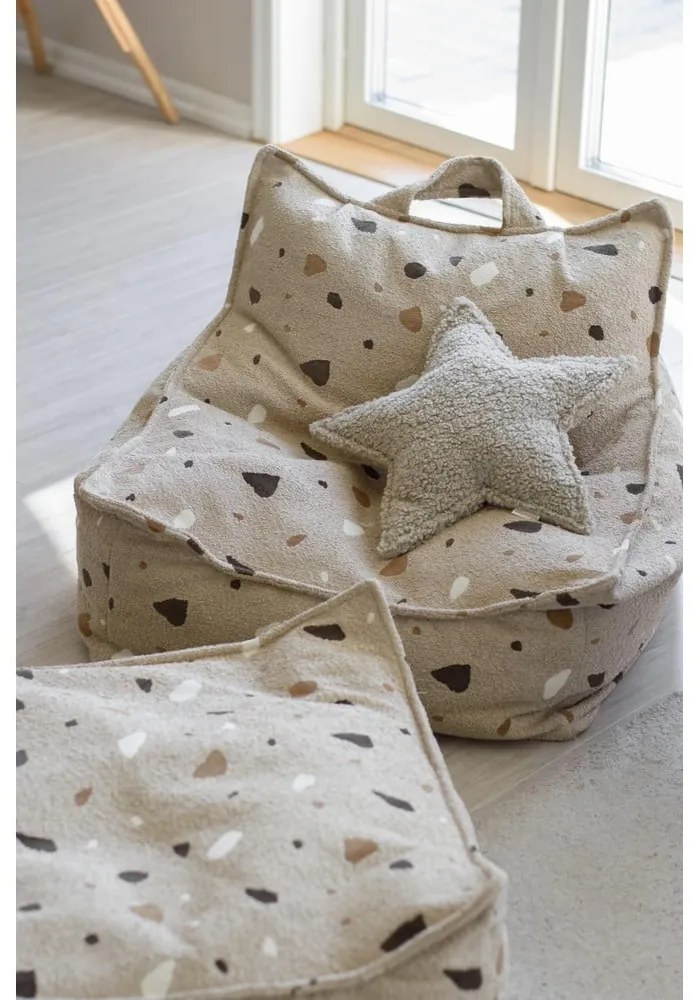 Világosbarna buklé-zsenília gyerek babzsákfotel Terrazzo Chair – Wigiwama