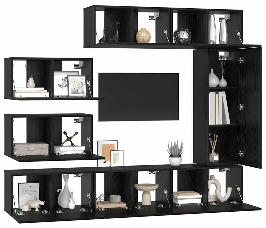 TV szekrény garnitúra 8 pcs Musta tammi 30.5 x 30 x 90 cm