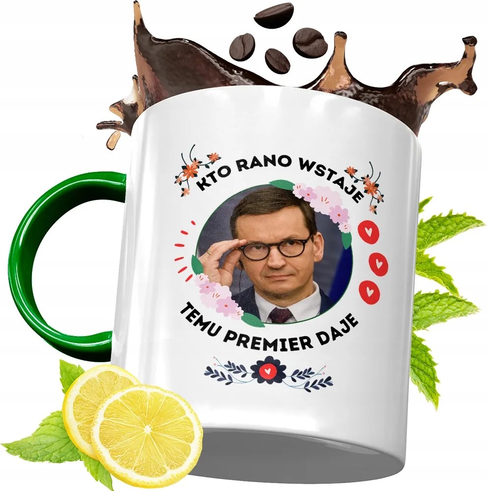 Máté Morawiecki Zöld Bögre Ajándék, fényképes nyomattal