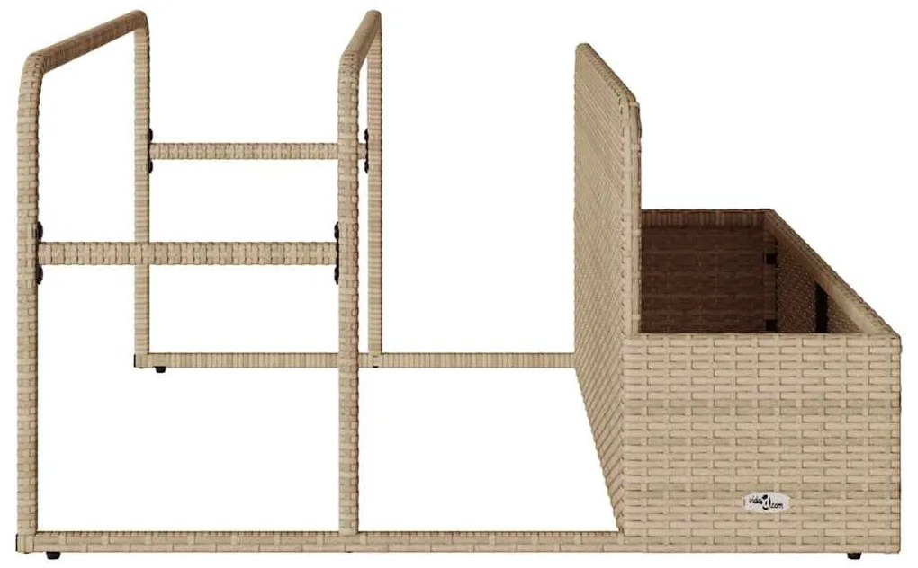bézs polyrattan medence melletti úszótároló 110x100x57 cm