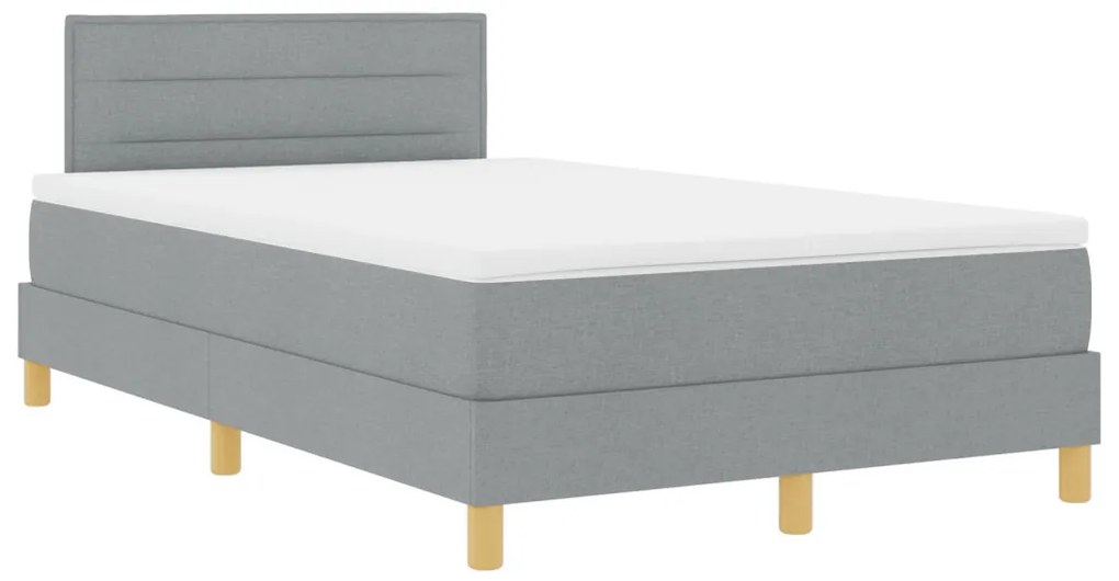 Boxspring Ágy Matraccal és LED Fénnyel, Szürke, 120x200 cm