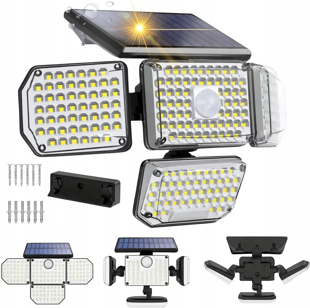 Napelemes Lámpa Led Szürkületi Mozgásérzékelő Halogén Napelemes Kültéri Fali Lámpa