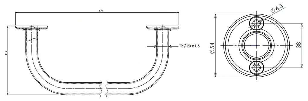 AQUALINE 8004 Törölközőtartó 40 cm, fehér