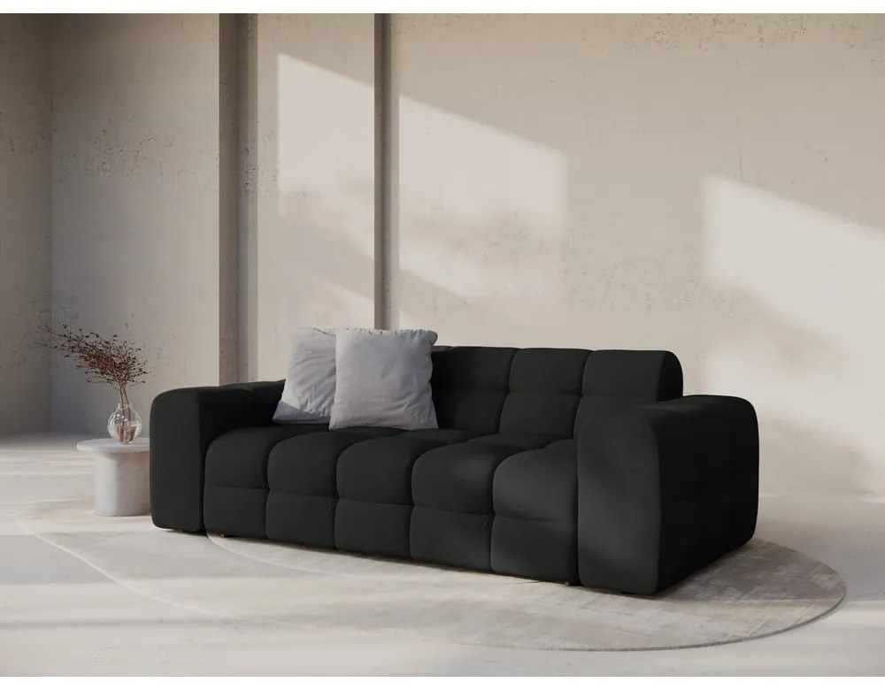 Fekete kanapé 222 cm Kendal – Micadoni