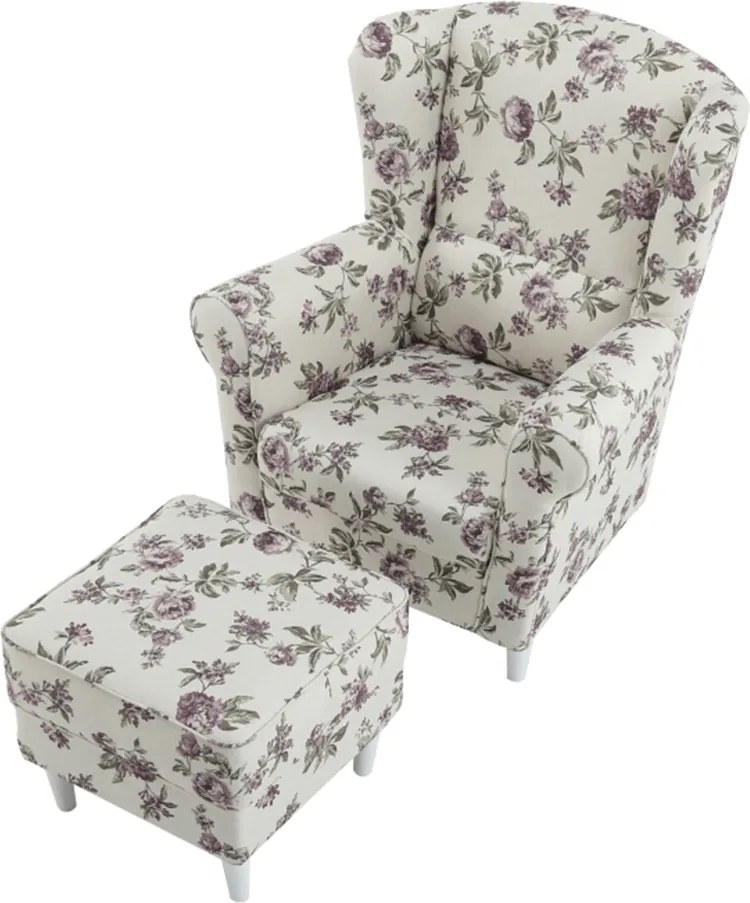 füles fotel puffal, szövet rose 18, ASTRID