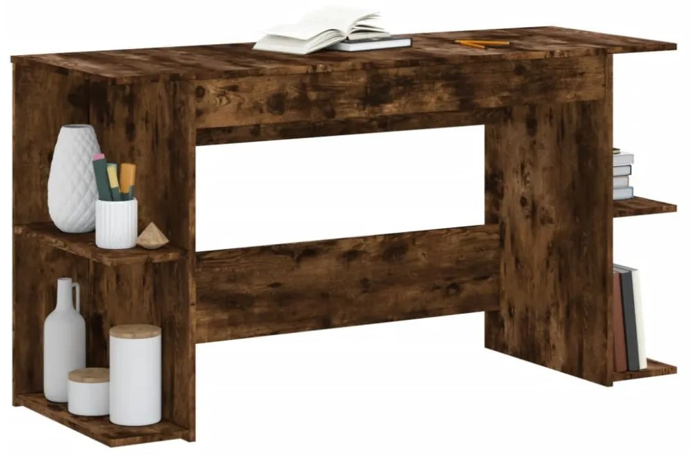 vidaXL füstös tölgy színű szerelt fa íróasztal 140x50x75 cm