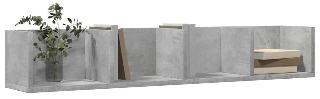 betonszürke szerelt fa faliszekrény 99x18x16,5 cm