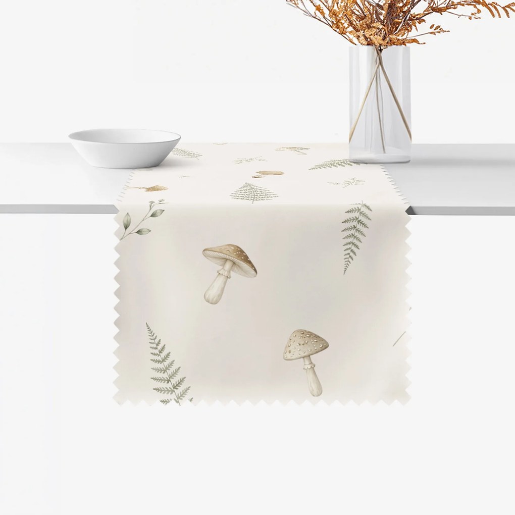 Goldea teflonbevonatú asztali futó - galócák páfránnyal 20x140 cm