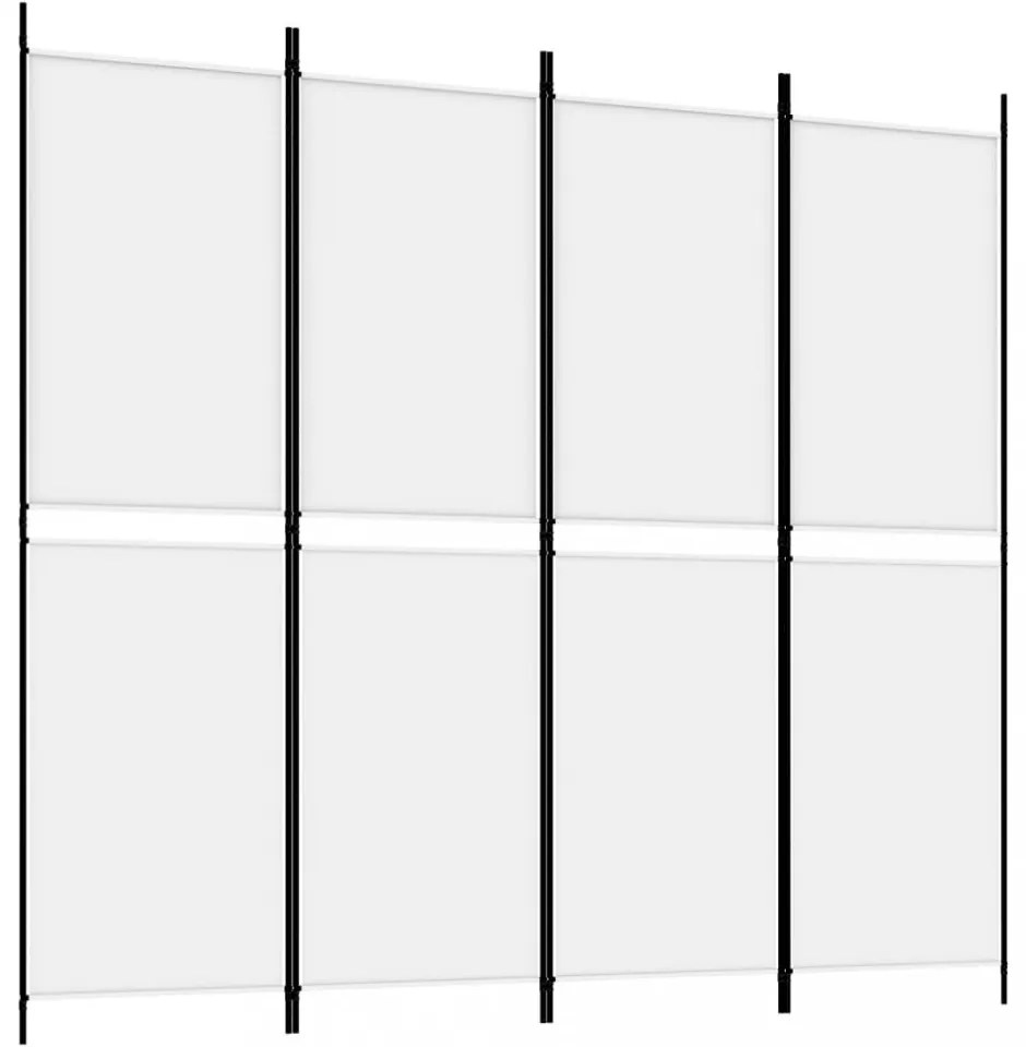 4 paneles fehér szövet térelválasztó 200x180 cm