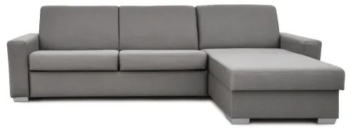 LEKA sarokkanapé ágyazható, tárolós, szürke, L alakú, mindennapi használatra