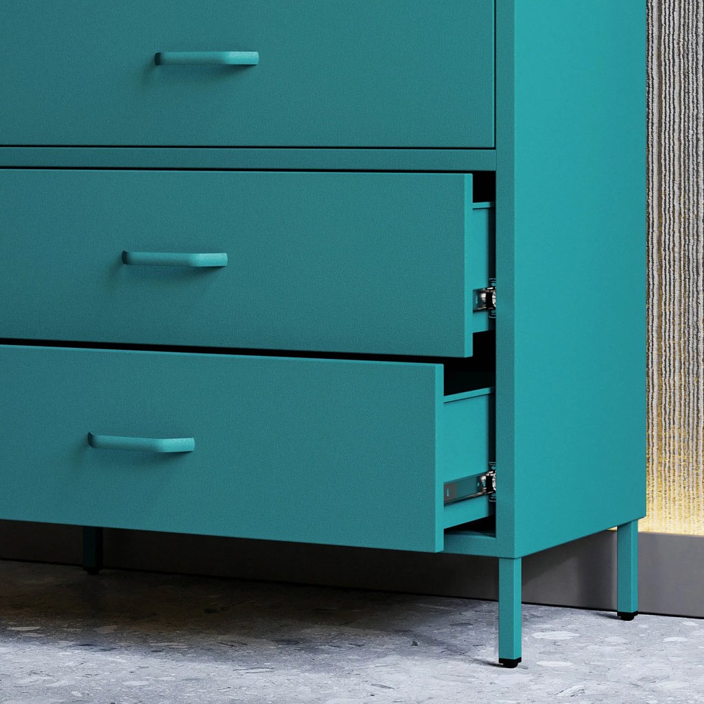Komód CARLA , 800 x 1015 x 400 mm, Modern: tengerszínű