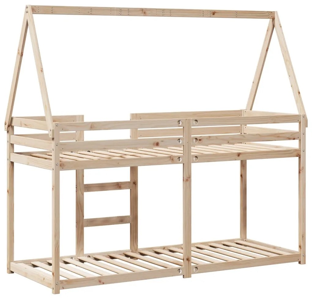 tömör fenyőfa emeletes ágy matrac nélkül 90 x 200 cm