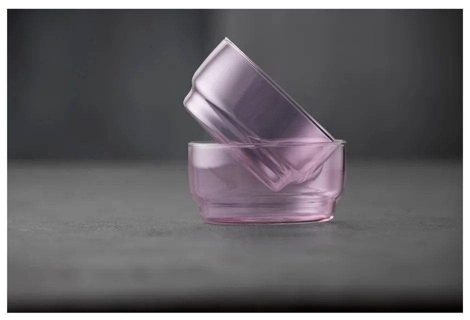 Rózsaszín üveg tálka szett 2 db-os 500 ml Torino – Lyngby Glas