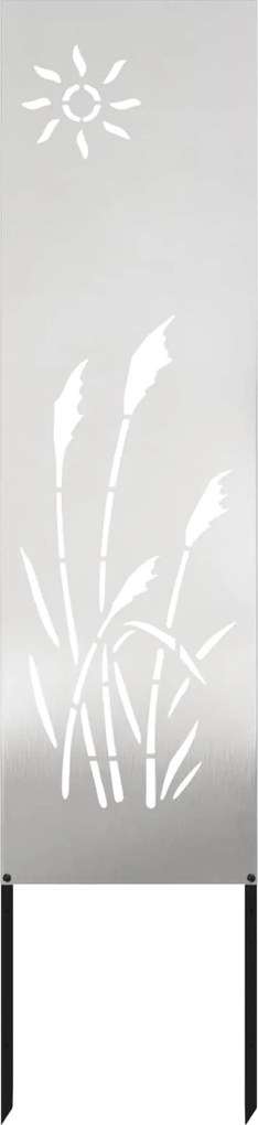 vidaXL Kertvédő vászon Ezüst 32 x 140 cm Rozsdamentes acél