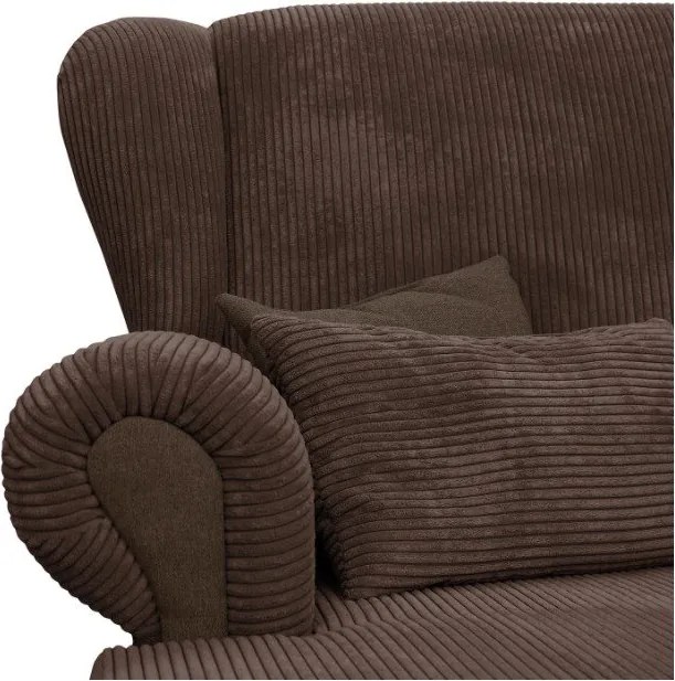 Sötétbarna kordbársony fotel Lord – Ropez