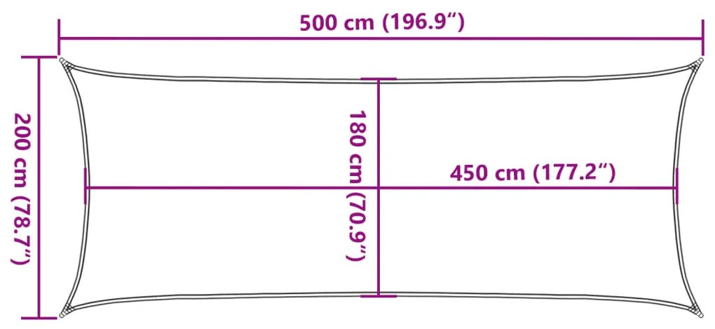 sárga HDPE napvitorla 160 g/m² 2 x 5 m