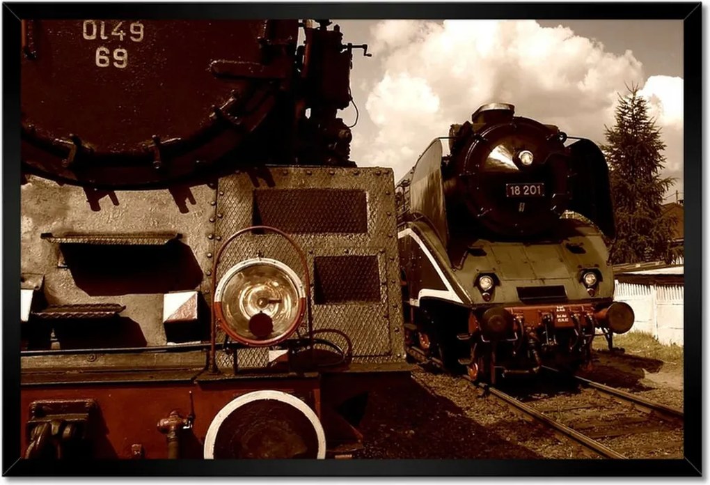 Poszterek keretben 60x40 Gőzmozdonyok Ol49-69 és 18-201