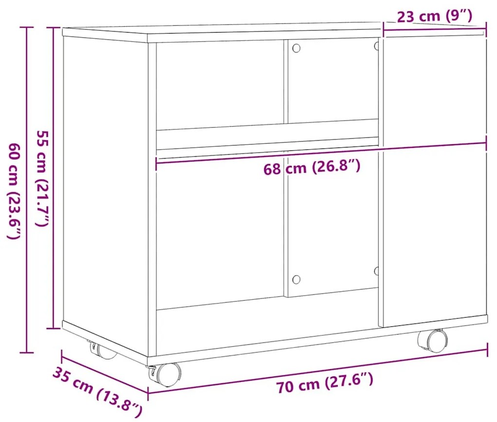 fekete tölgyfa kisasztal 70 x 35 x 60 cm
