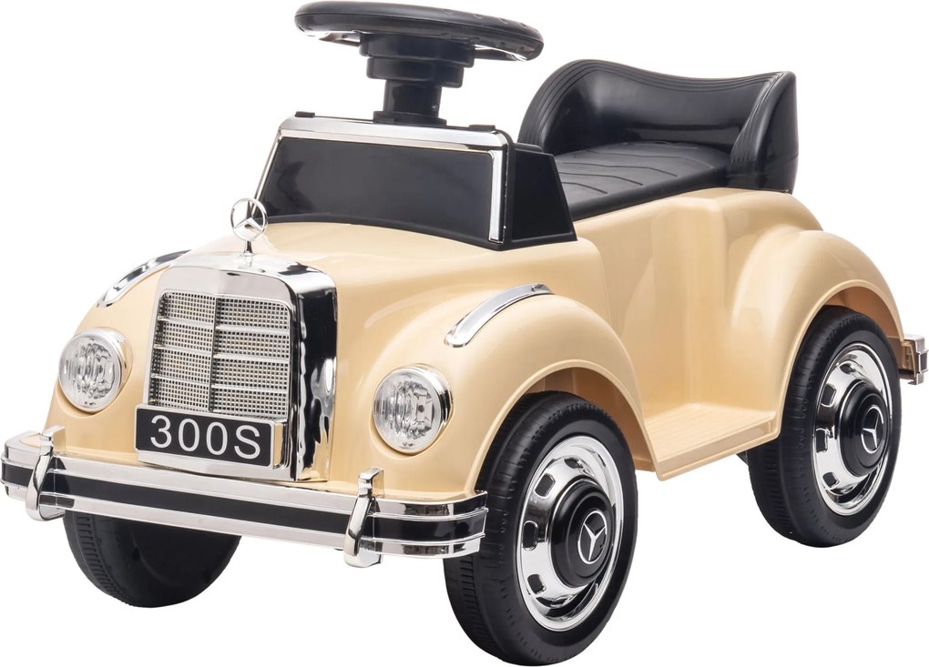 AIYAPLAY Csúszó Autó, Gyermekjármű, Tárolóhellyel Ellátott Csúszó Autó 18-48 Hónapig, Beige, 77,5 x 41,5 x 45 cm | Aosom