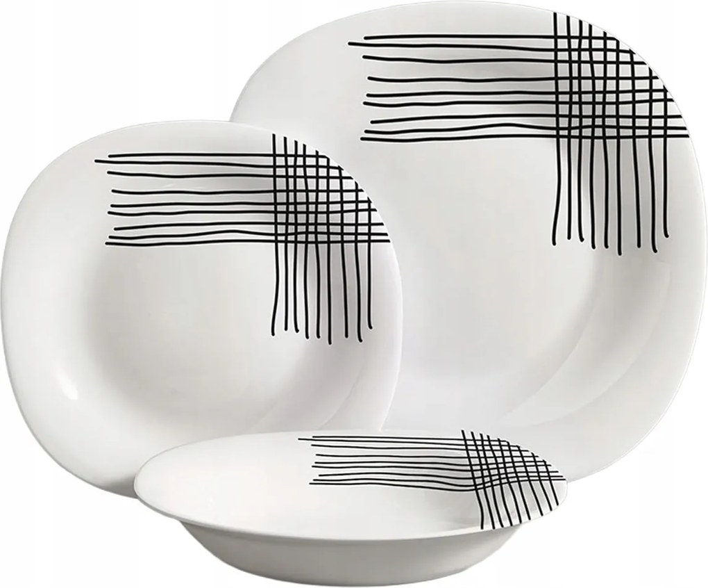 Étkészlet Tányér Szett 18 Db-os Étkészlet 6 Személyes