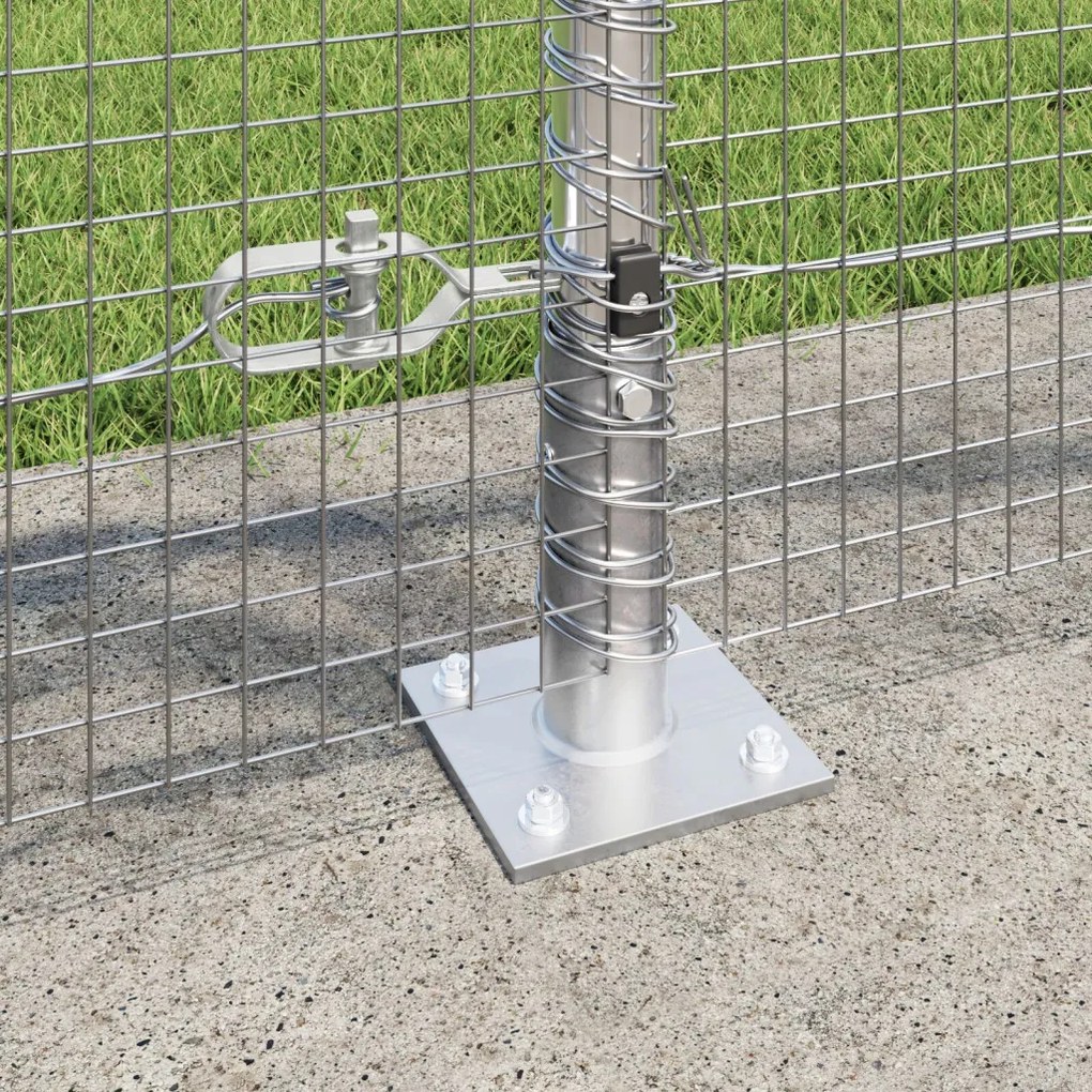 Horganyzott Drótháló Kerítés 13 Flangált Oszloppal 0.8x50 m Horganyzott Acél