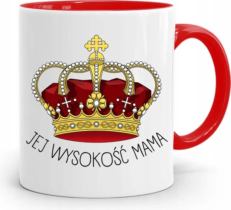 Piros Bögre Ajándék Anyukáknak Őfelsége Anya fényképes nyomattal