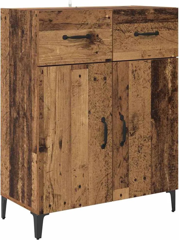 vidaXL Széf fiókkal Öreg fa 69,5 x 34 x 90 cm Faanyag