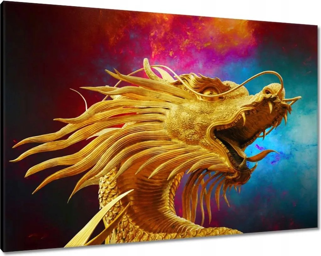 Vászonkép 100x70 Arany sárkány