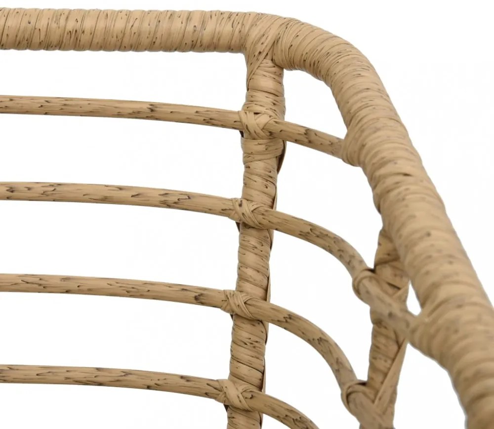 2 db tölgyszínű polyrattan kerti szék párnával