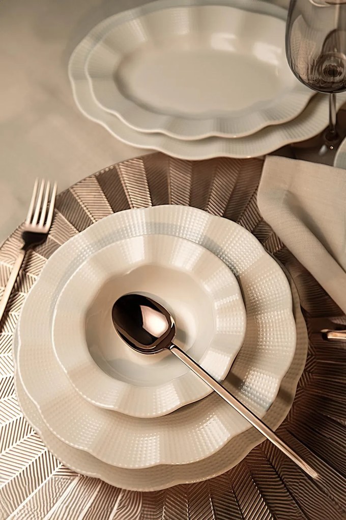 26 részes porcelán étkészlet krém