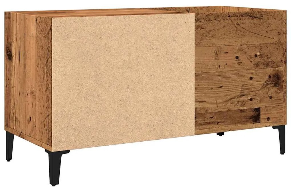 antik fa színű szerelt fa hanglemezszekrény 84,5x38x48 cm