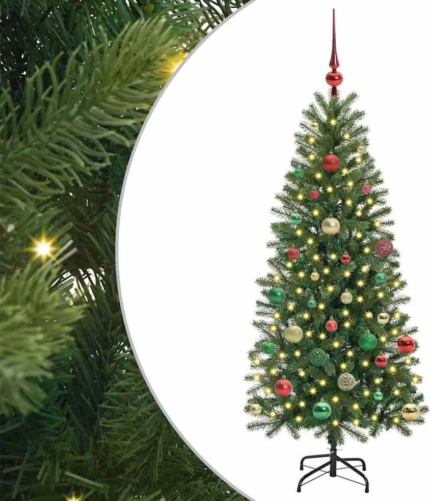 vidaXL Mű karácsonyfa 150 LED-del állvánnyal Zöld 150 cm PE és PVC