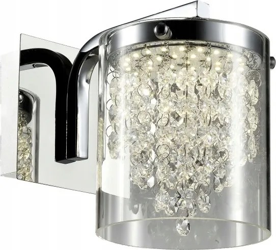 Glamour stílusú, henger alakú fali lámpa Cantos lépcső fölé, króm