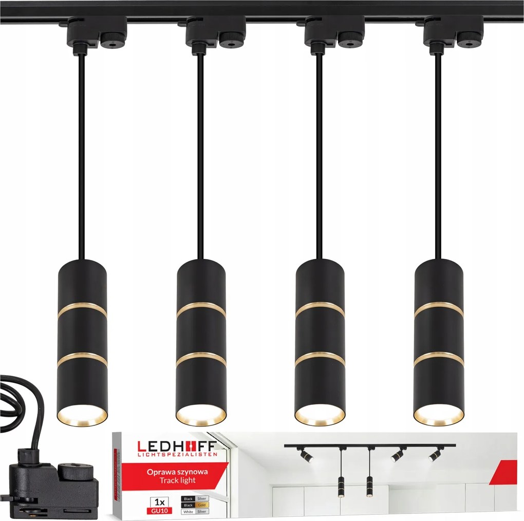 Sínvilágítás Sín 1m 4x Led függőlámpa Tuba GU10 fekete Arany