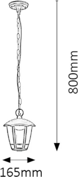 Rabalux 8128 - LED Kültéri függeszték SORRENTO LED/8W/230V IP44