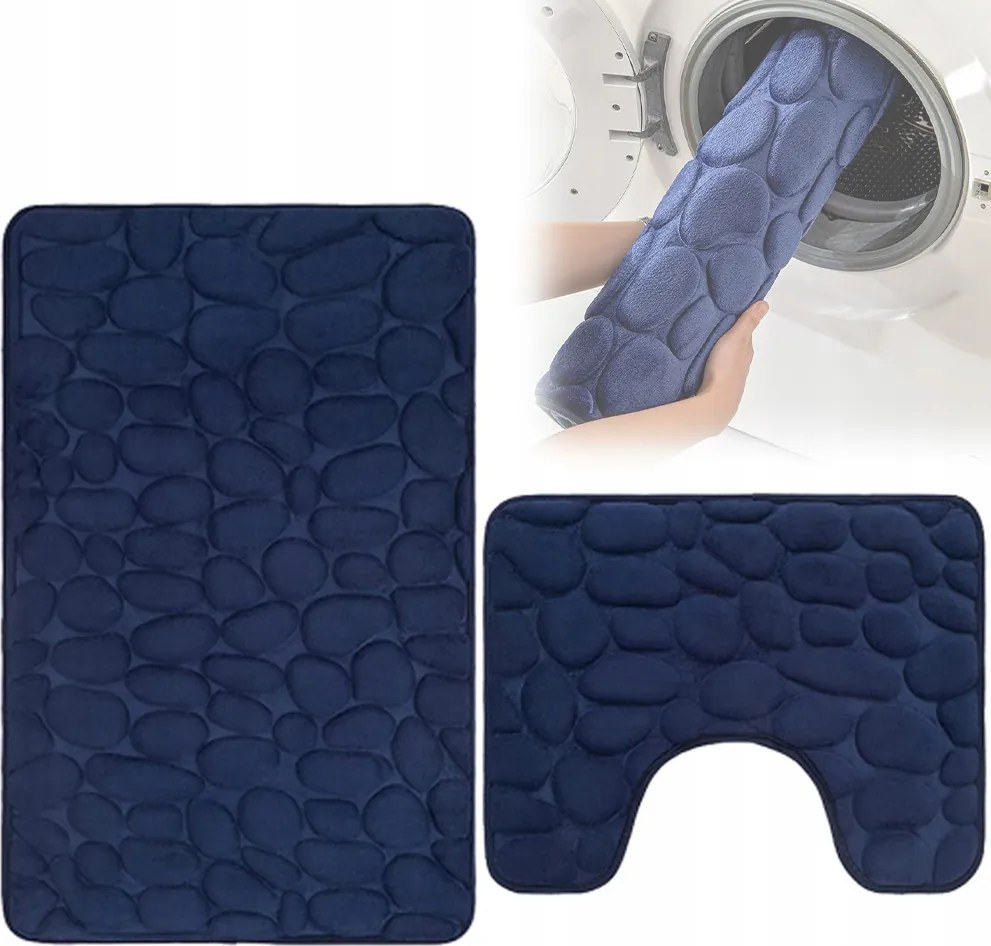 Fürdőszobaszőnyeg Szett 2 Részes Csúszásgátló 50 x 40/80 cm