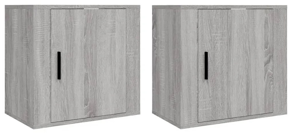 2 db szürke sonoma falra szerelhető éjjeliszekrény 50x30x47 cm