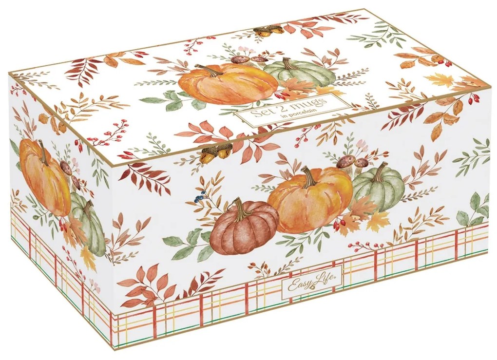 Őszi Mintával dísztökkel díszített Porcelán bögre 2 db szett Harvest
