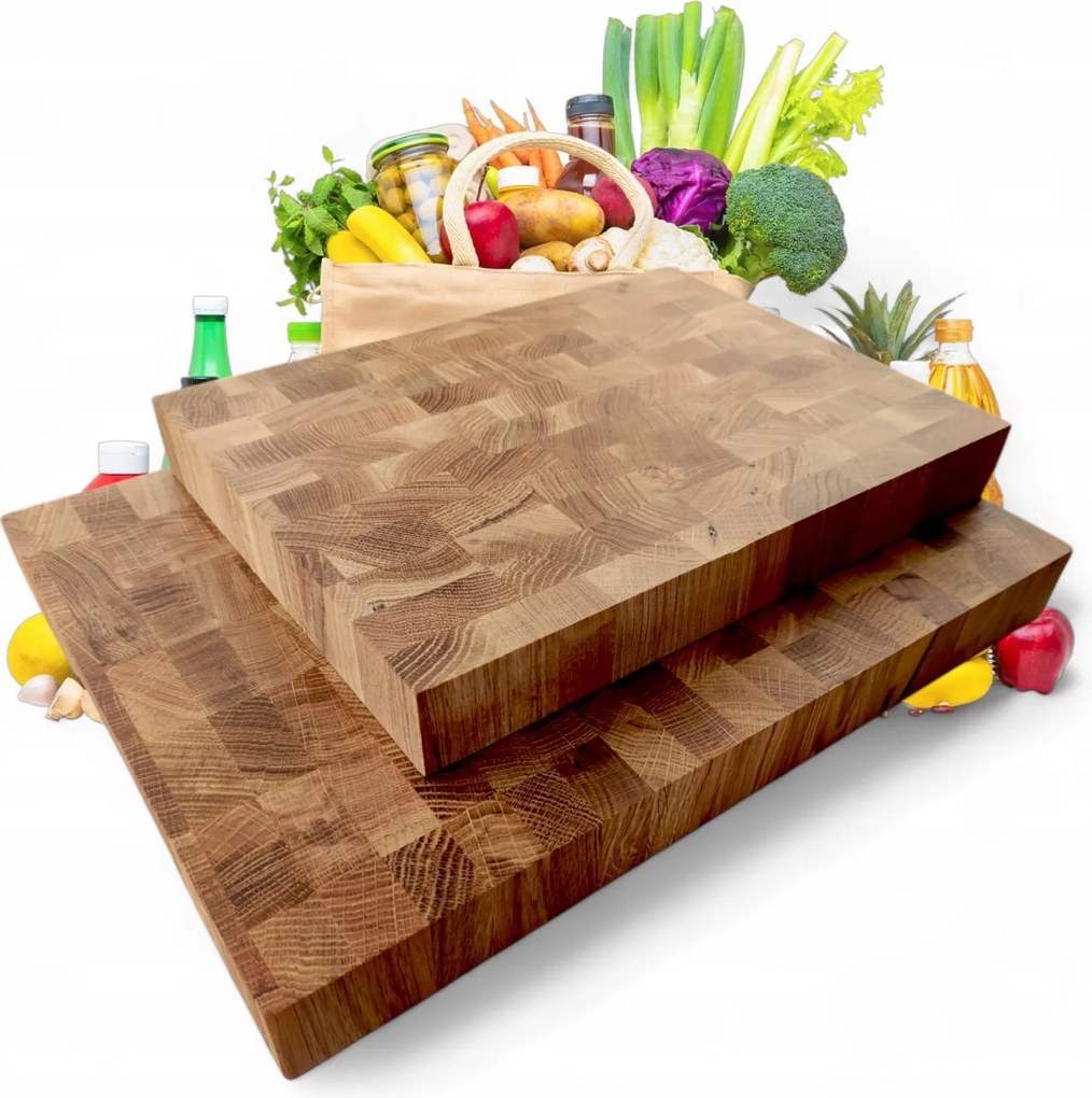 Vágódeszka Szett Valódi Tölgyfa Vágódeszka