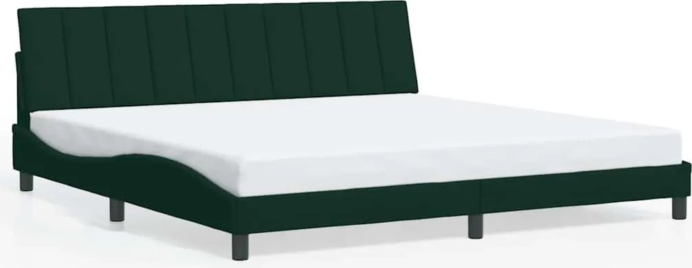 vidaXL sötétzöld bársony ágykeret matrac nélkül Hanko 200x200 cm