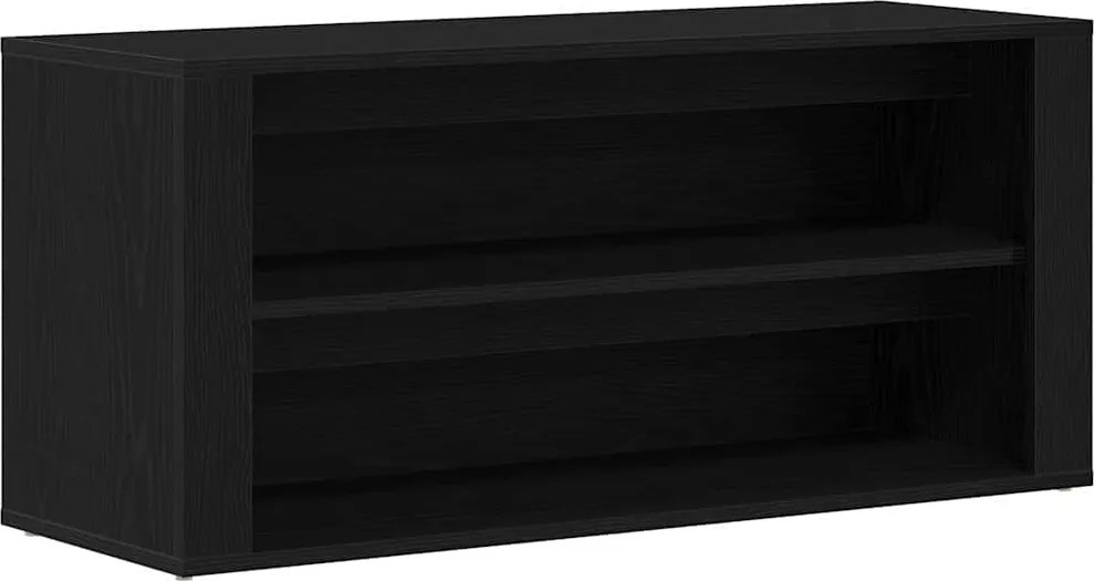 vidaXL fekete tölgyfa cipőpad 100 x 35 x 45 cm rétegelt fából