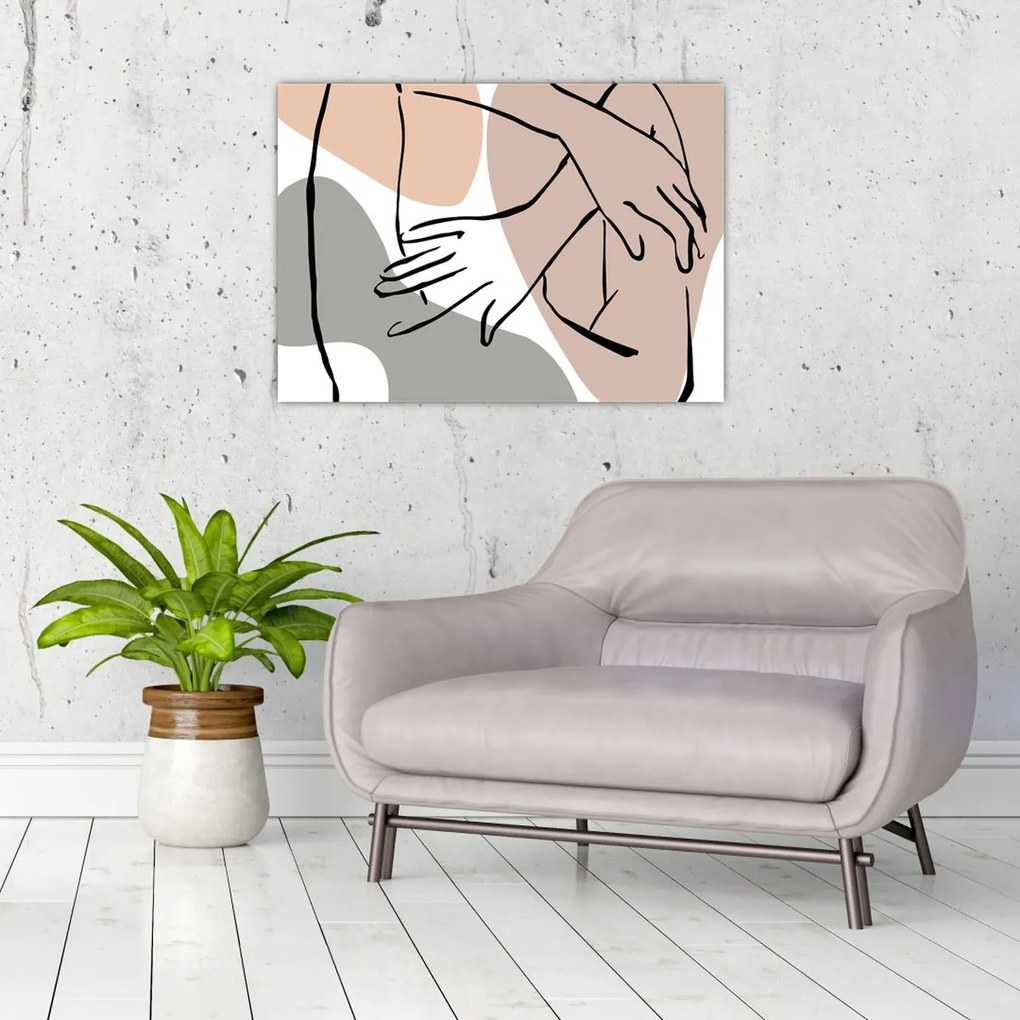 Kép - Női test vonal művészet N⁰2 (70x50 cm)