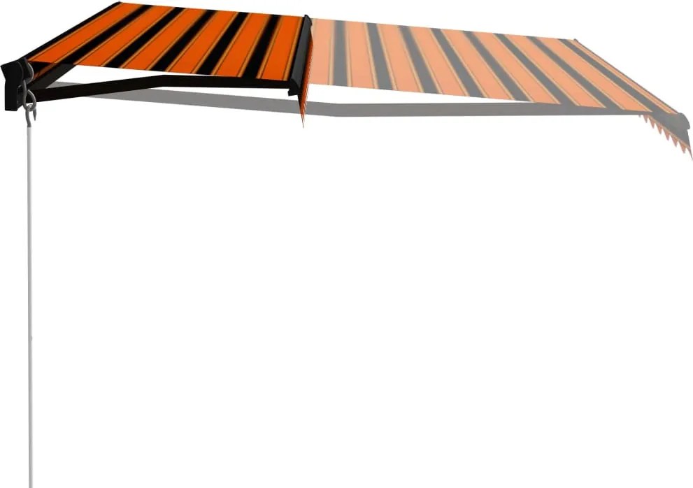 Narancssárga és barna kézzel kihúzható napellenző 450 x 300 cm