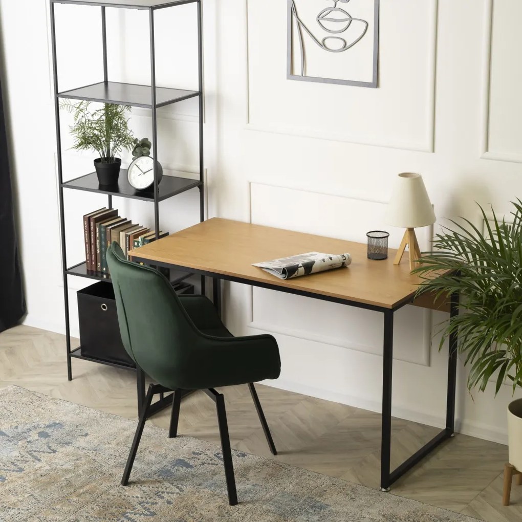 Íróasztal 120 cm arany tölgy / fekete színkombinációban – ROSS